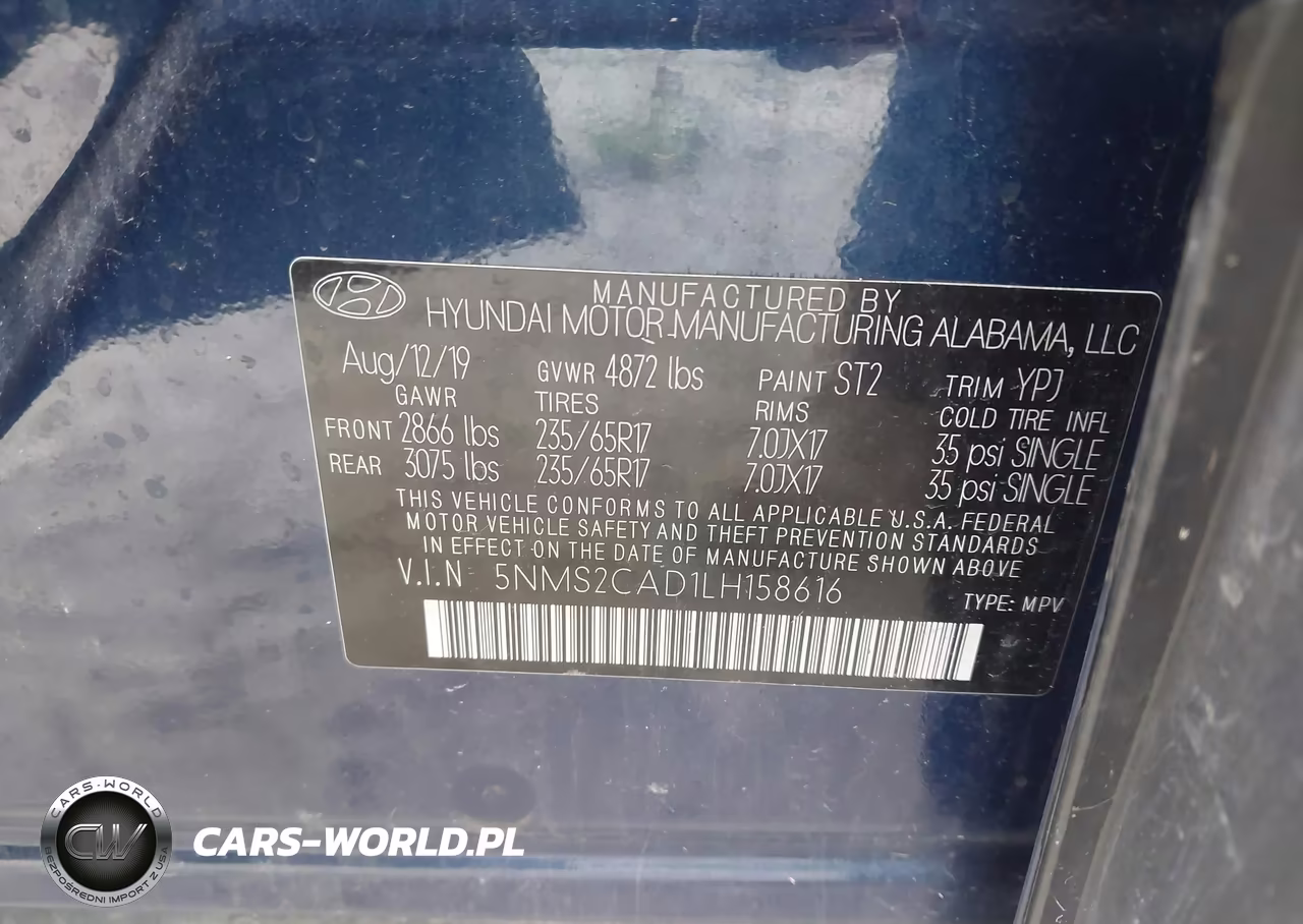 2020 Hyundai Santa Fe Se VIN:5NMS2CAD1LH158616 - 9