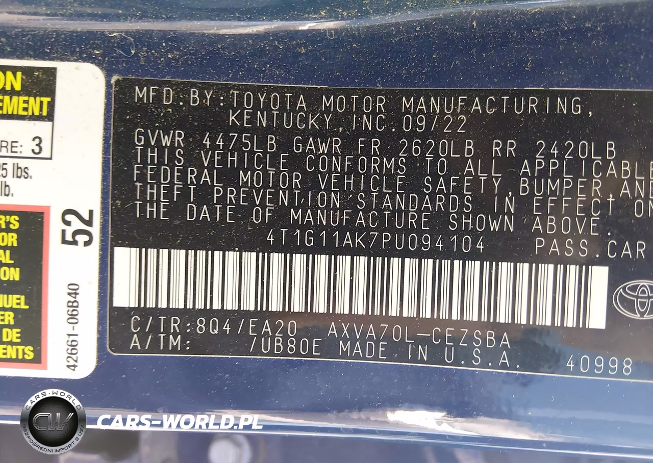 2023 Toyota Camry Se VIN:4T1G11AK7PU094104 - 9