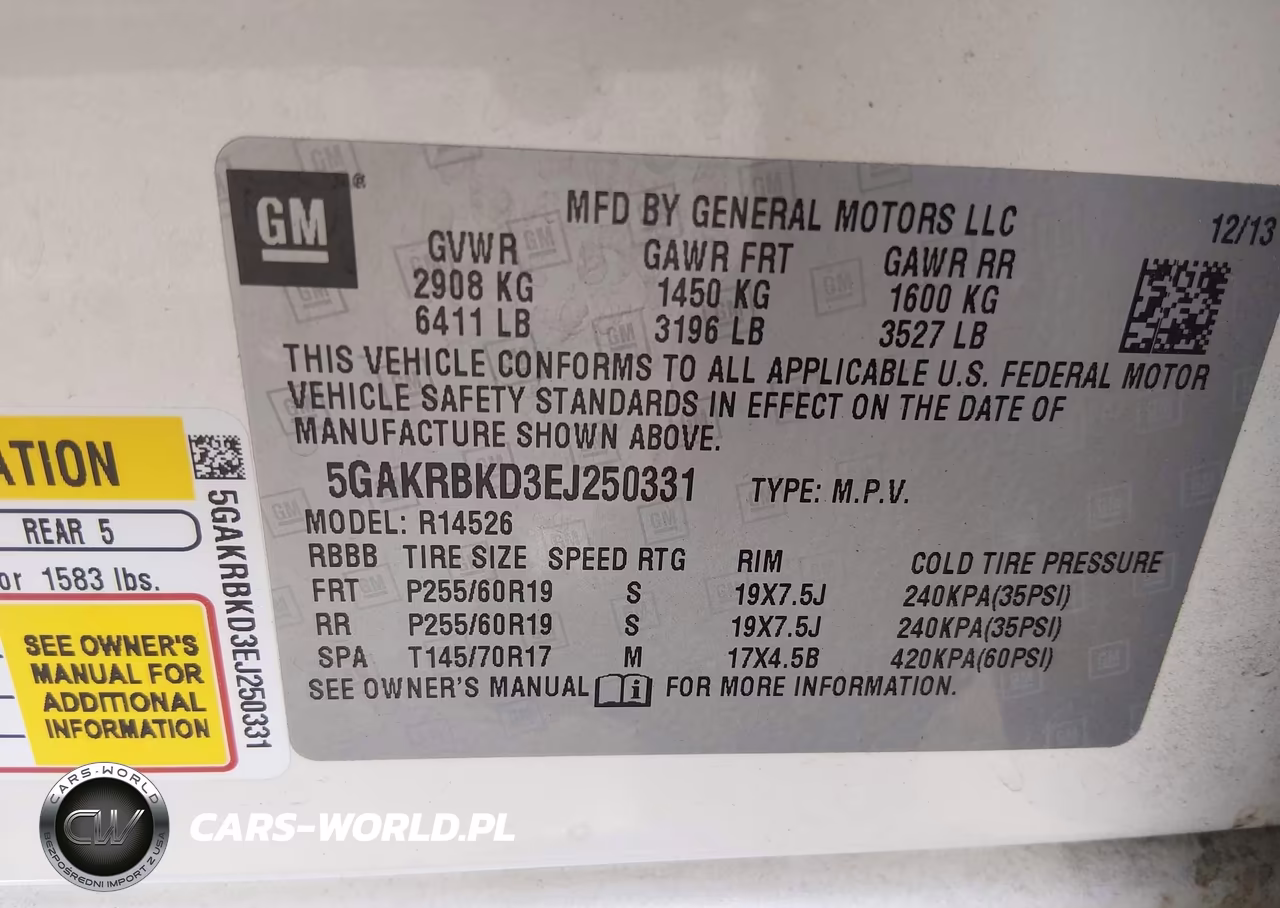 2014 Buick Enclave Leather VIN:5GAKRBKD3EJ250331 - 9