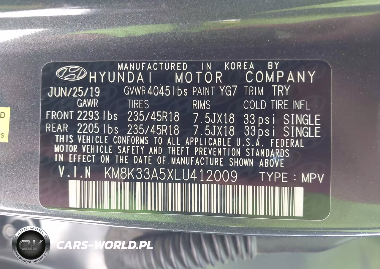 2020 Hyundai Kona Limited VIN:KM8K33A5XLU412009 - 9