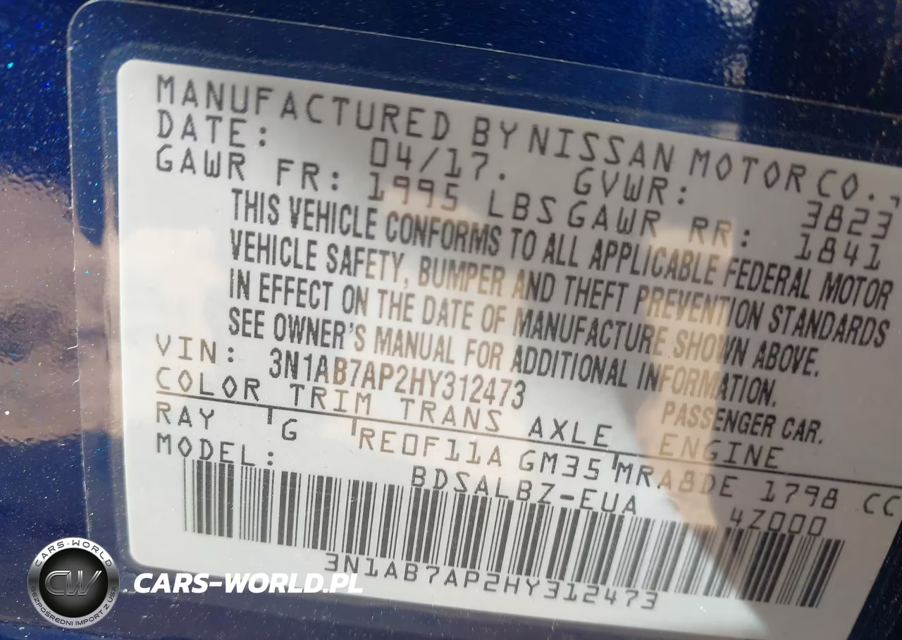 2017 Nissan Sentra S VIN:3N1AB7AP2HY312473 - 9