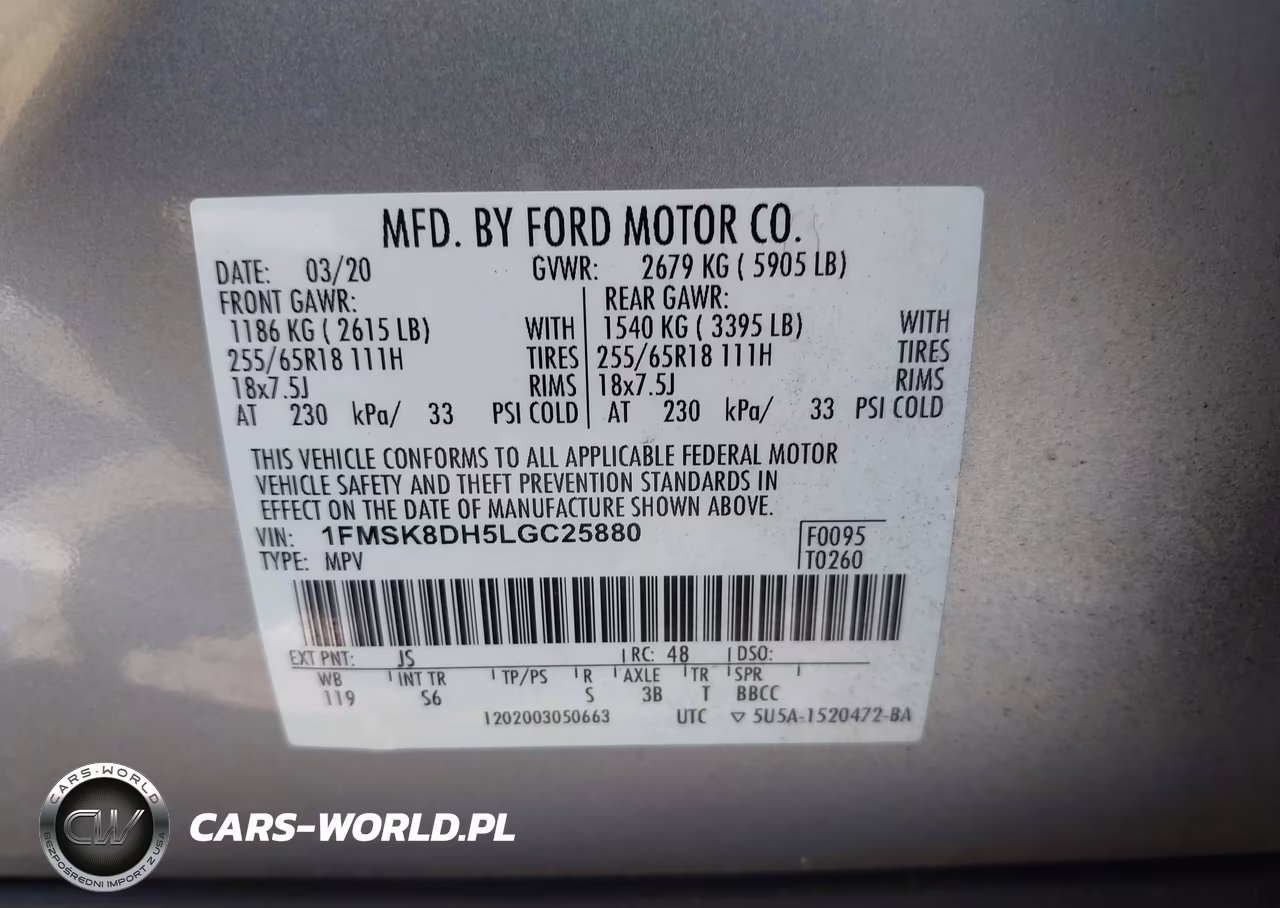2020 Ford Explorer Xlt VIN:1FMSK8DH5LGC25880 - 9