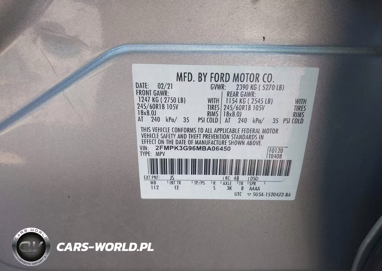 2021 Ford Edge Se VIN:2FMPK3G96MBA06450 - 9