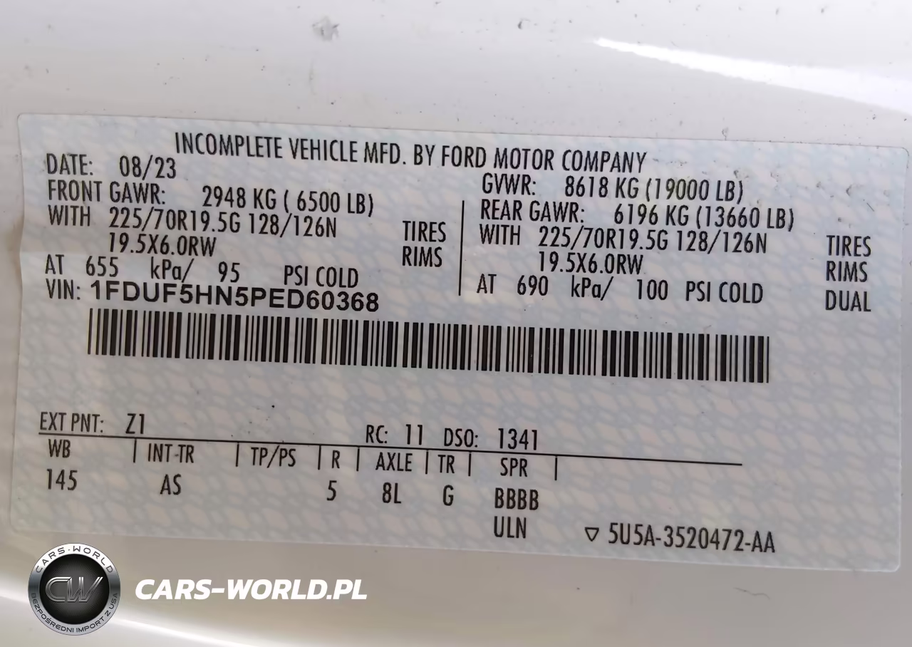 2023 Ford F-550 Chassis Xl VIN:1FDUF5HN5PED60368 - 8