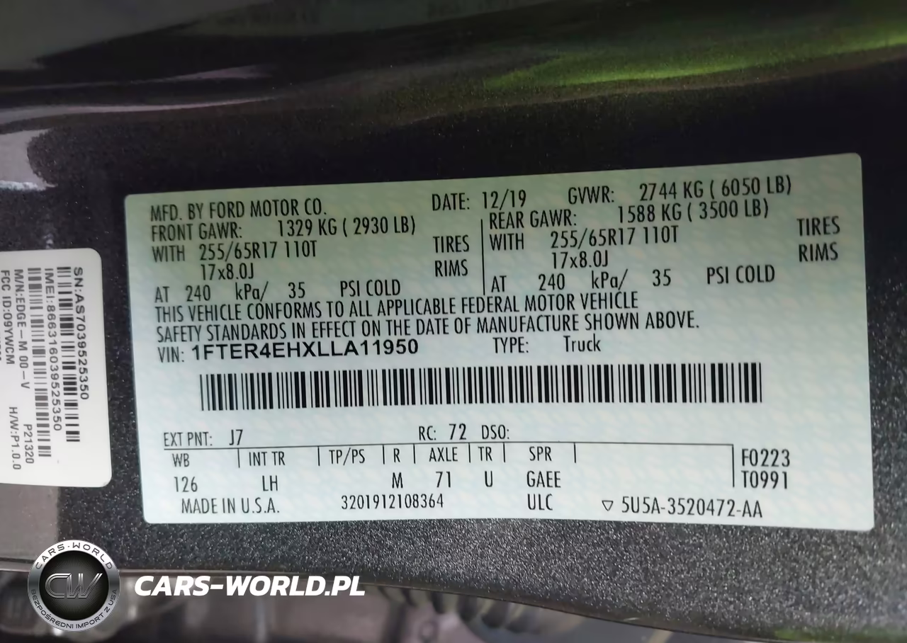 2020 Ford Ranger Xlt VIN:1FTER4EHXLLA11950 - 9