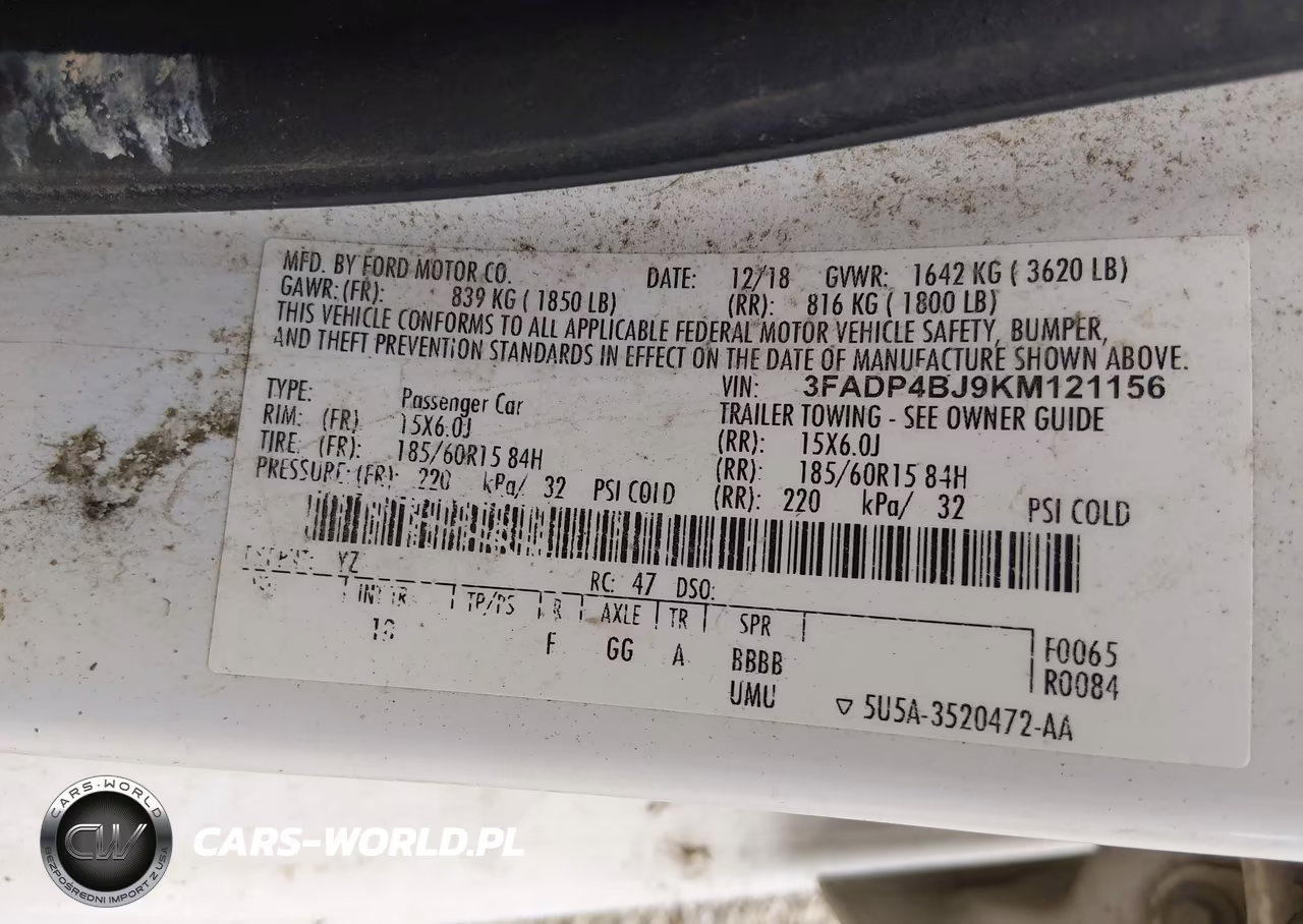 2019 Ford Fiesta Se VIN:3FADP4BJ9KM121156 - 9