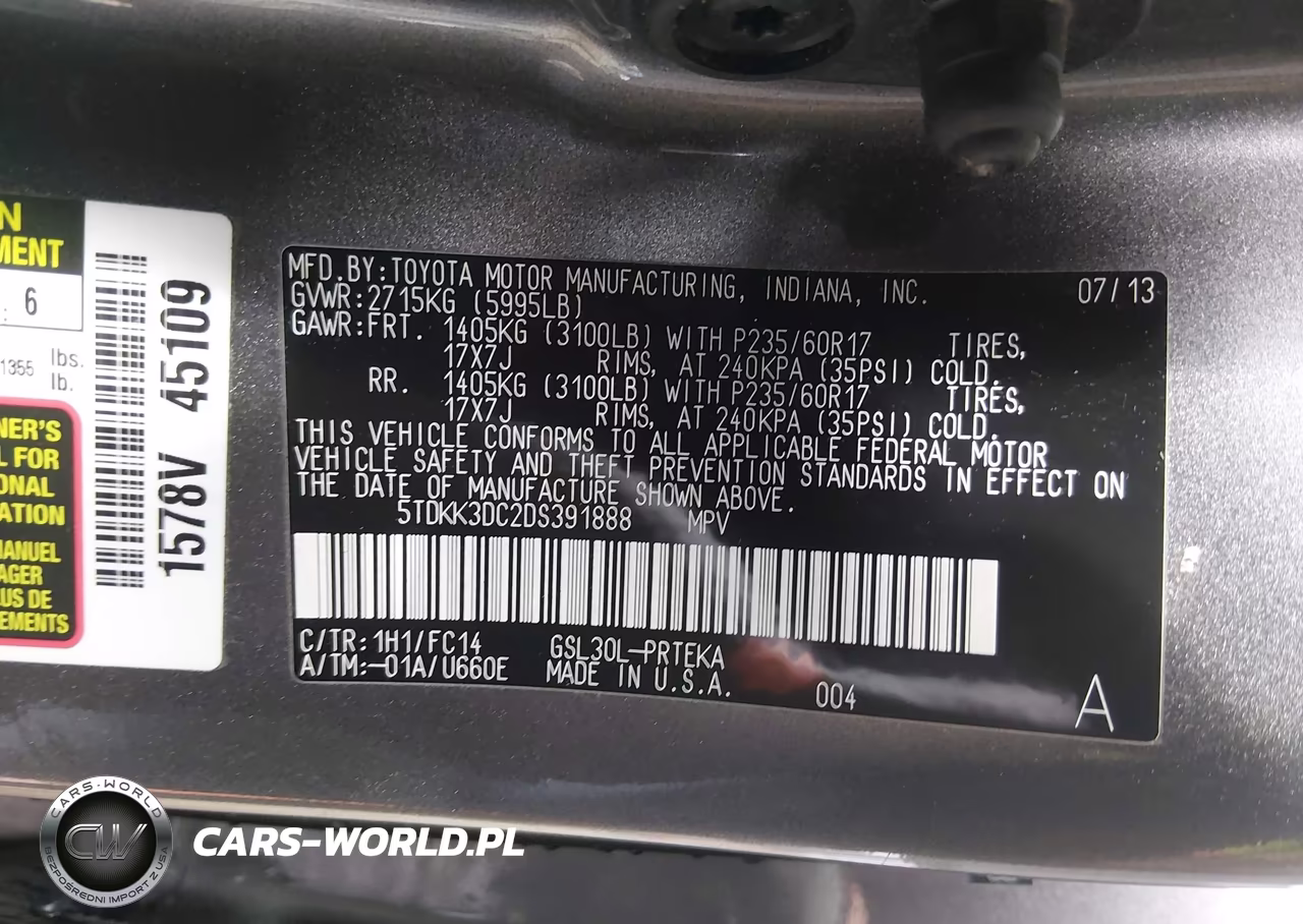2013 Toyota Sienna Le V6 8 Passenger VIN:5TDKK3DC2DS391888 - 9
