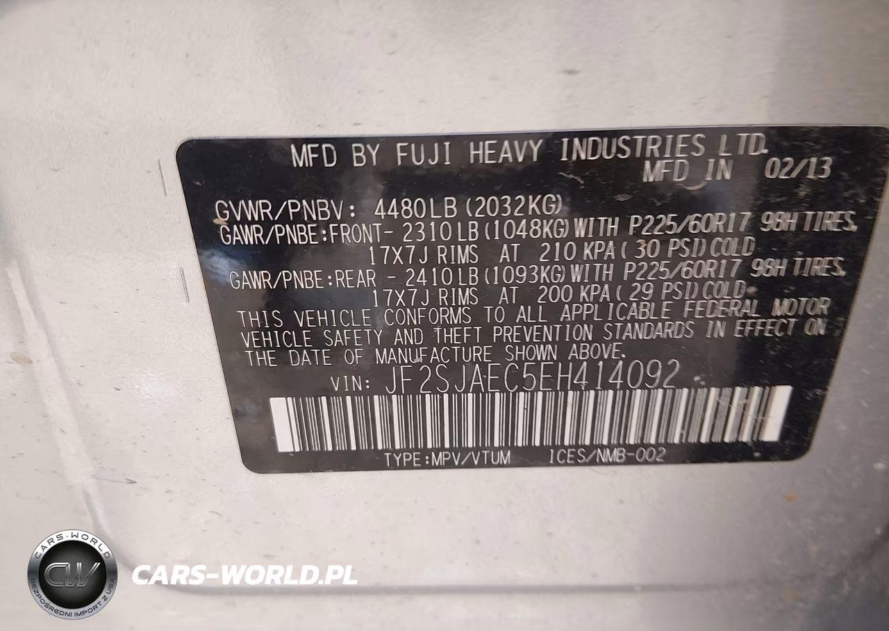 2014 Subaru Forester 2.5I Premium VIN:JF2SJAEC5EH414092 - 9