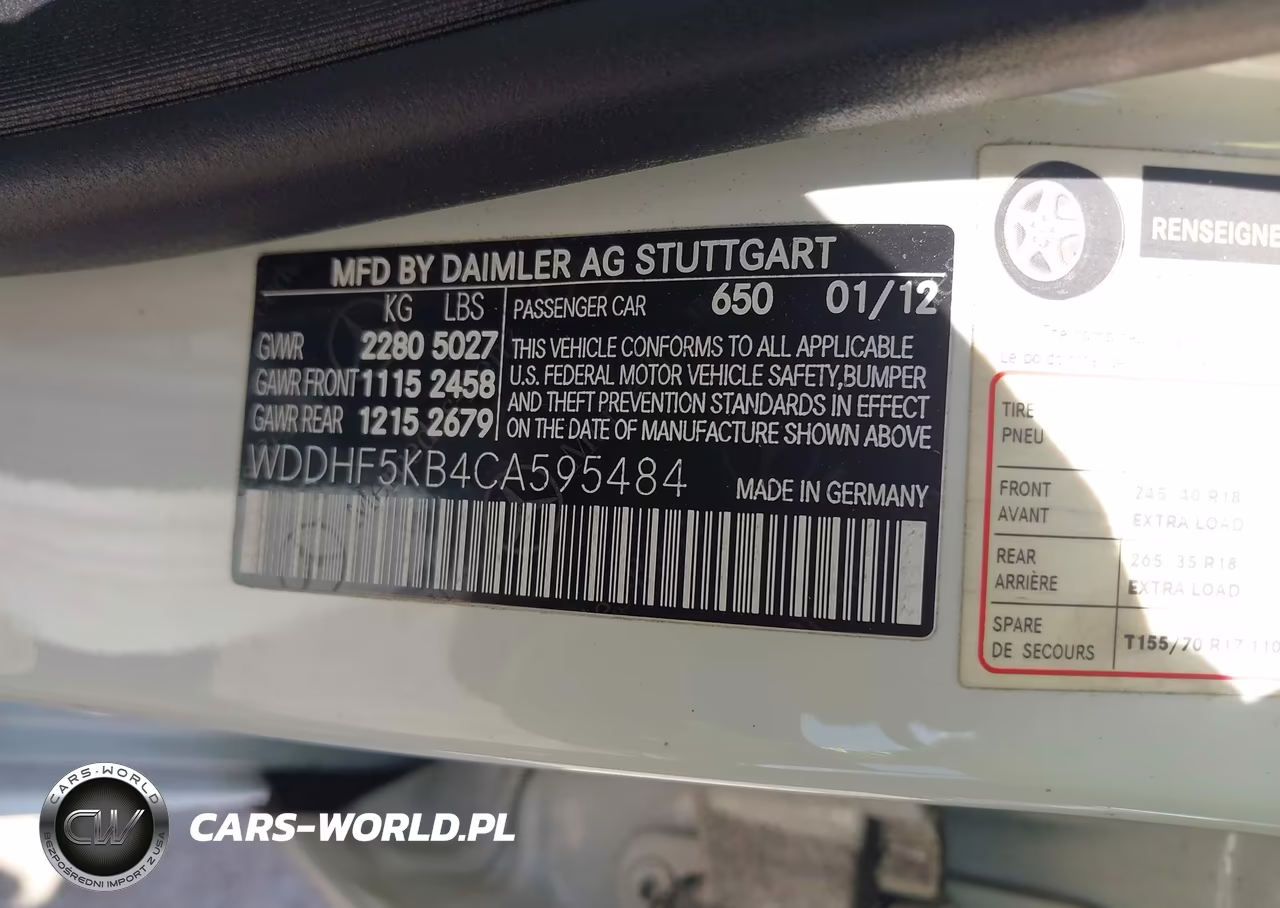 2012 Mercedes-Benz E 350 VIN:WDDHF5KB4CA595484 - 9