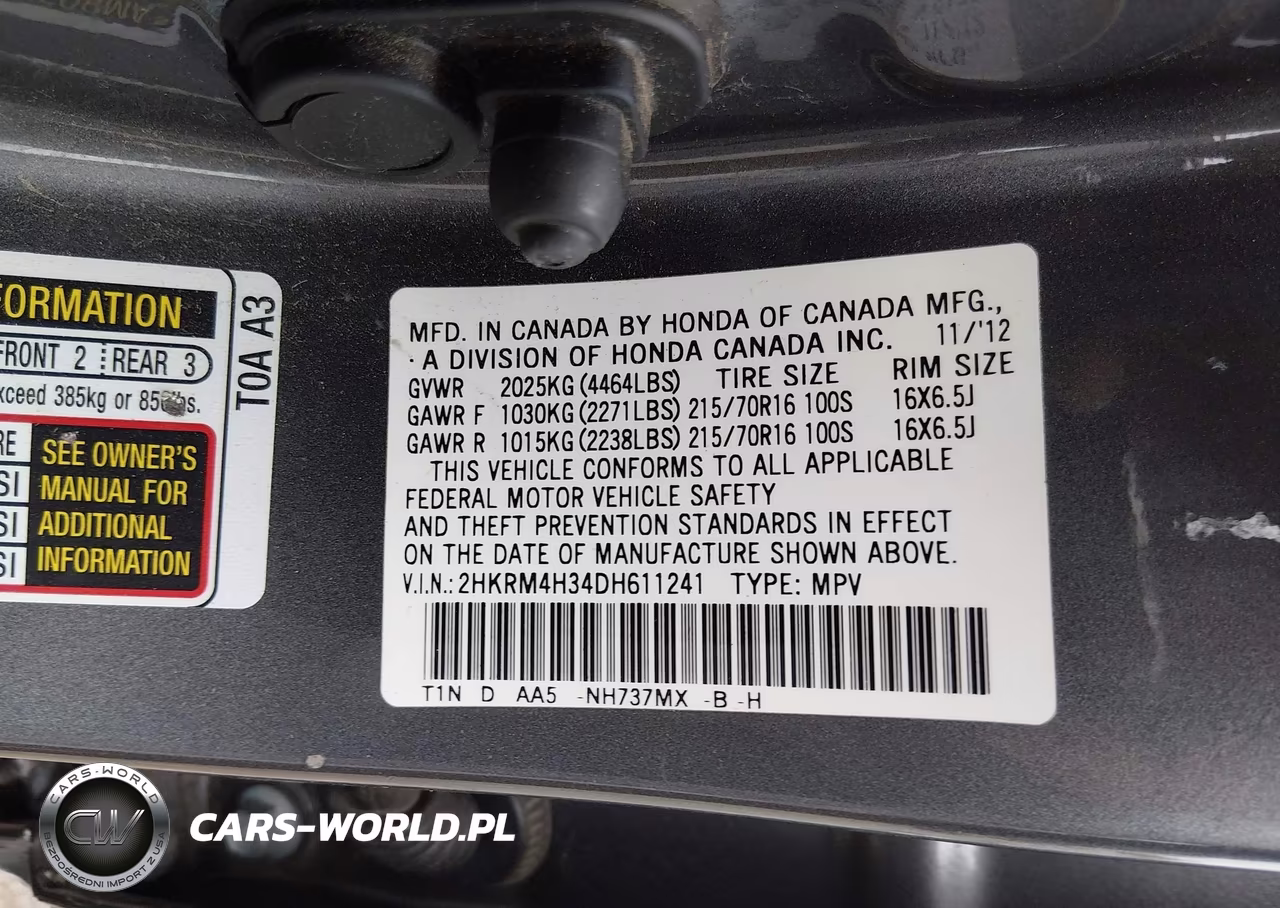 2013 Honda Cr-V Lx VIN:2HKRM4H34DH611241 - 9