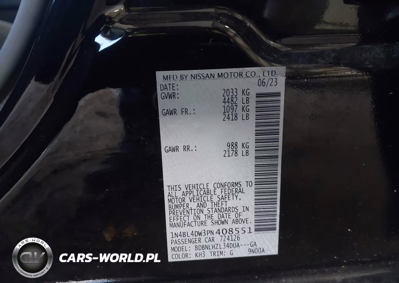 2023 Nissan Altima Sv Intelligent Awd VIN:1N4BL4DW3PN408551 - 9