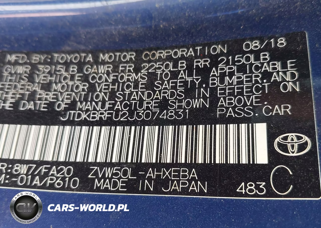 2018 Toyota Prius One VIN:JTDKBRFU2J3074831 - 9