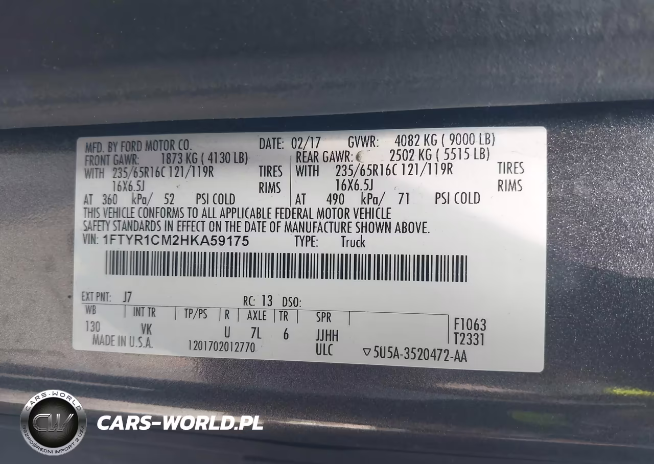 2017 Ford Transit-250 VIN:1FTYR1CM2HKA59175 - 9