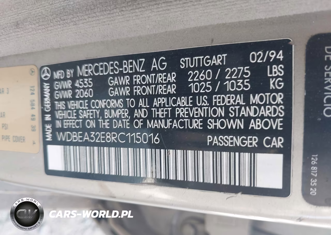 1994 Mercedes-Benz E 320 VIN:WDBEA32E8RC115016 - 9