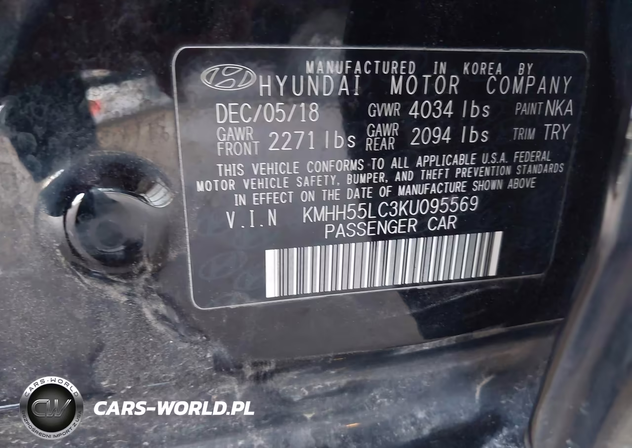 2019 Hyundai Elantra Gt N Line VIN:KMHH55LC3KU095569 - 9