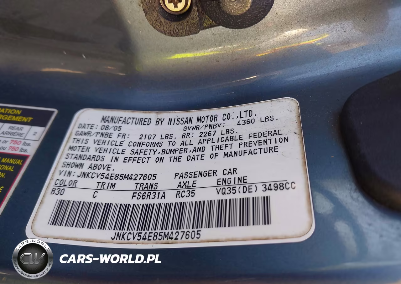 2005 Infiniti G35 VIN:JNKCV54E85M427605 - 9