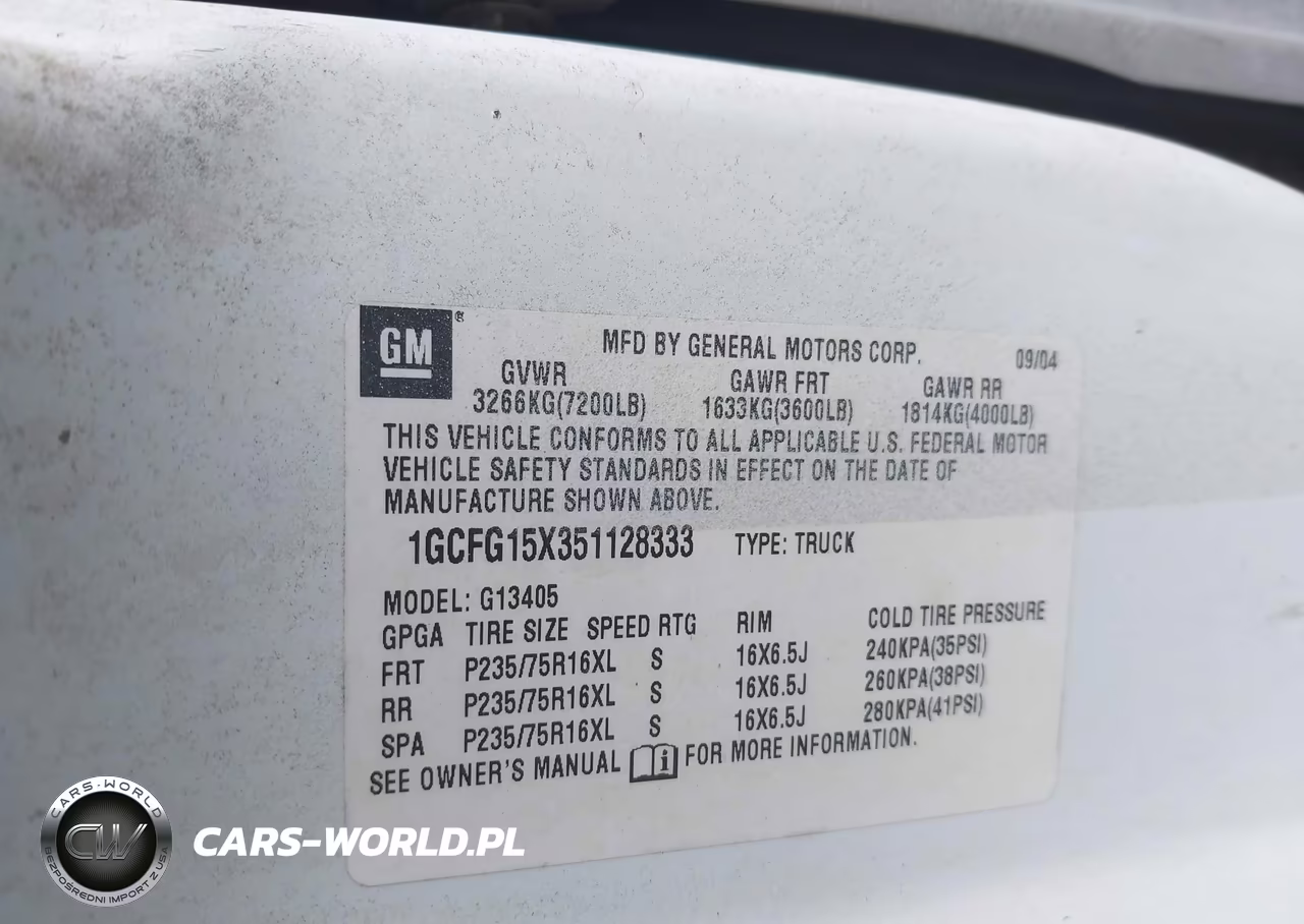2005 Chevrolet Express VIN:1GCFG15X351128333 - 9