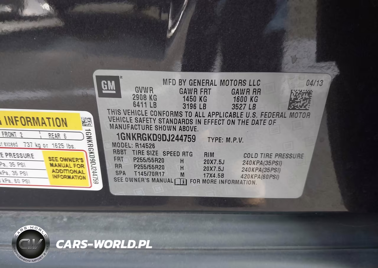 2013 Chevrolet Traverse 1Lt VIN:1GNKRGKD9DJ244759 - 9