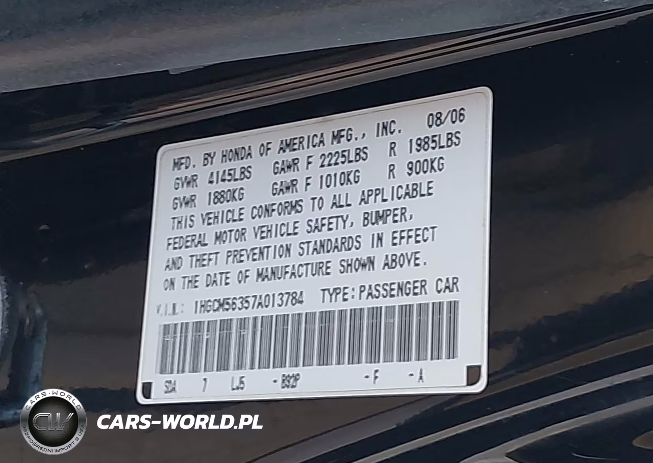 2007 Honda Accord 2.4 Se VIN:1HGCM56357A013784 - 9