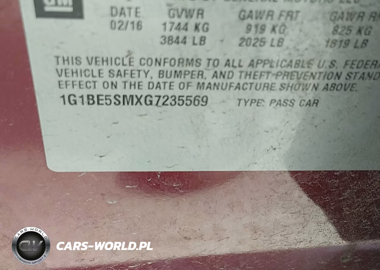 2016 Chevrolet Cruze Lt Auto VIN:1G1BE5SMXG7235569 - 9