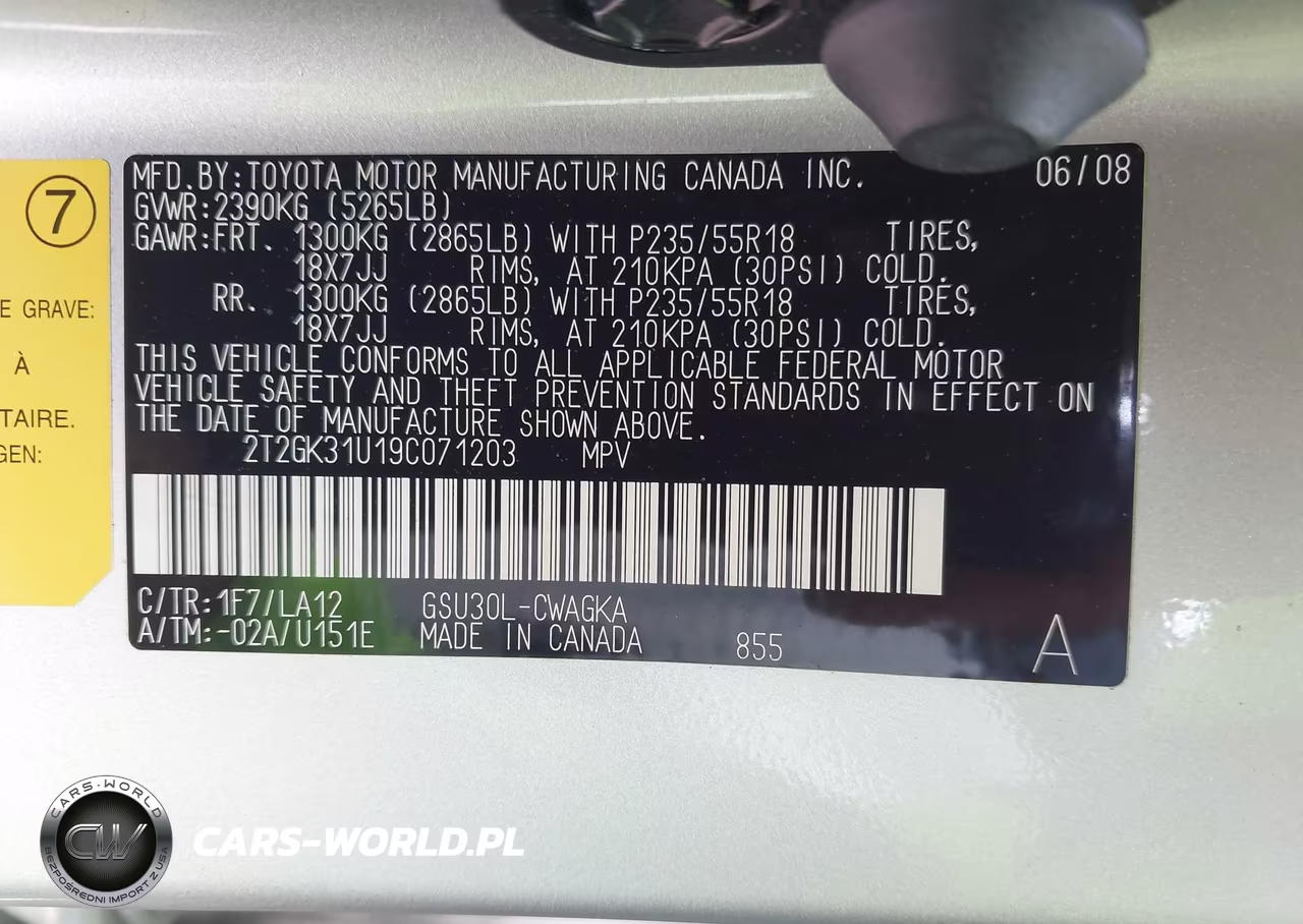 2009 Lexus Rx 350 VIN:2T2GK31U19C071203 - 9