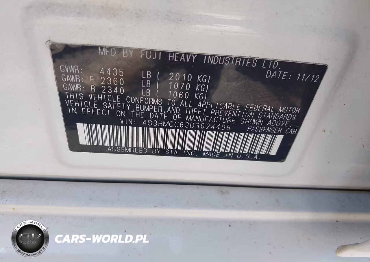 2013 Subaru Legacy 2.5I Premium VIN:4S3BMCC63D3024408 - 9