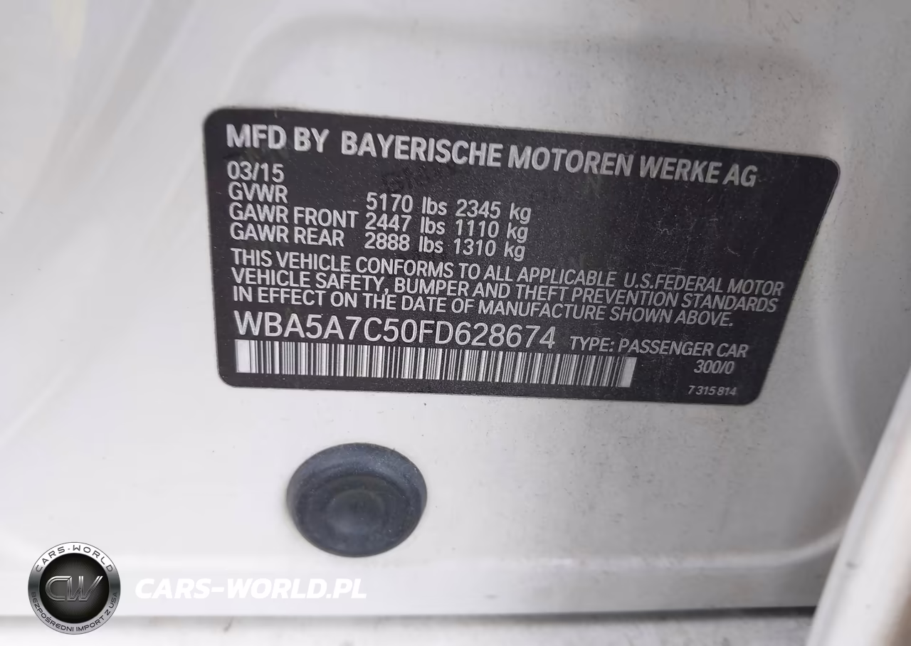 2015 BMW 528I xDrive VIN:WBA5A7C50FD628674 - 9