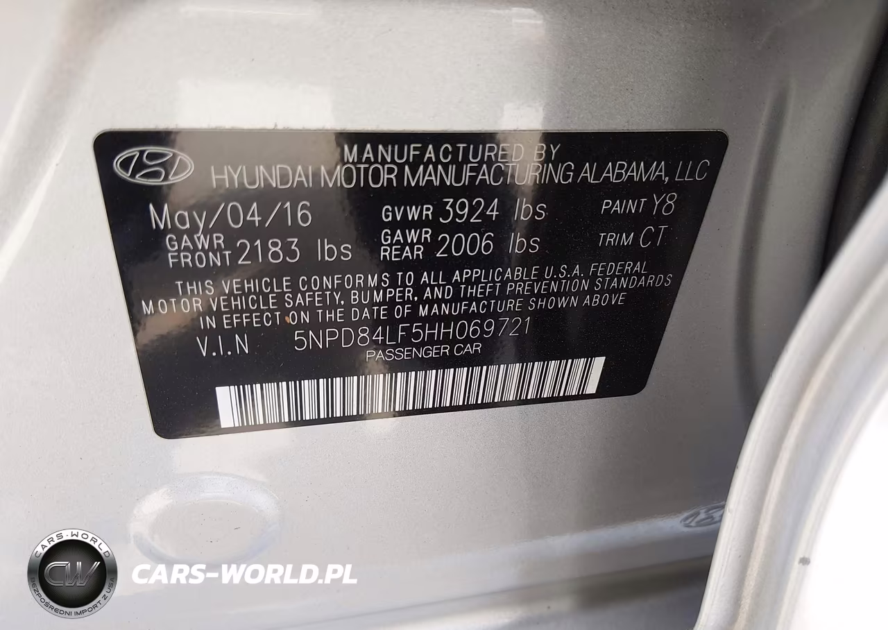 2017 Hyundai Elantra Limited VIN:5NPD84LF5HH069721 - 9