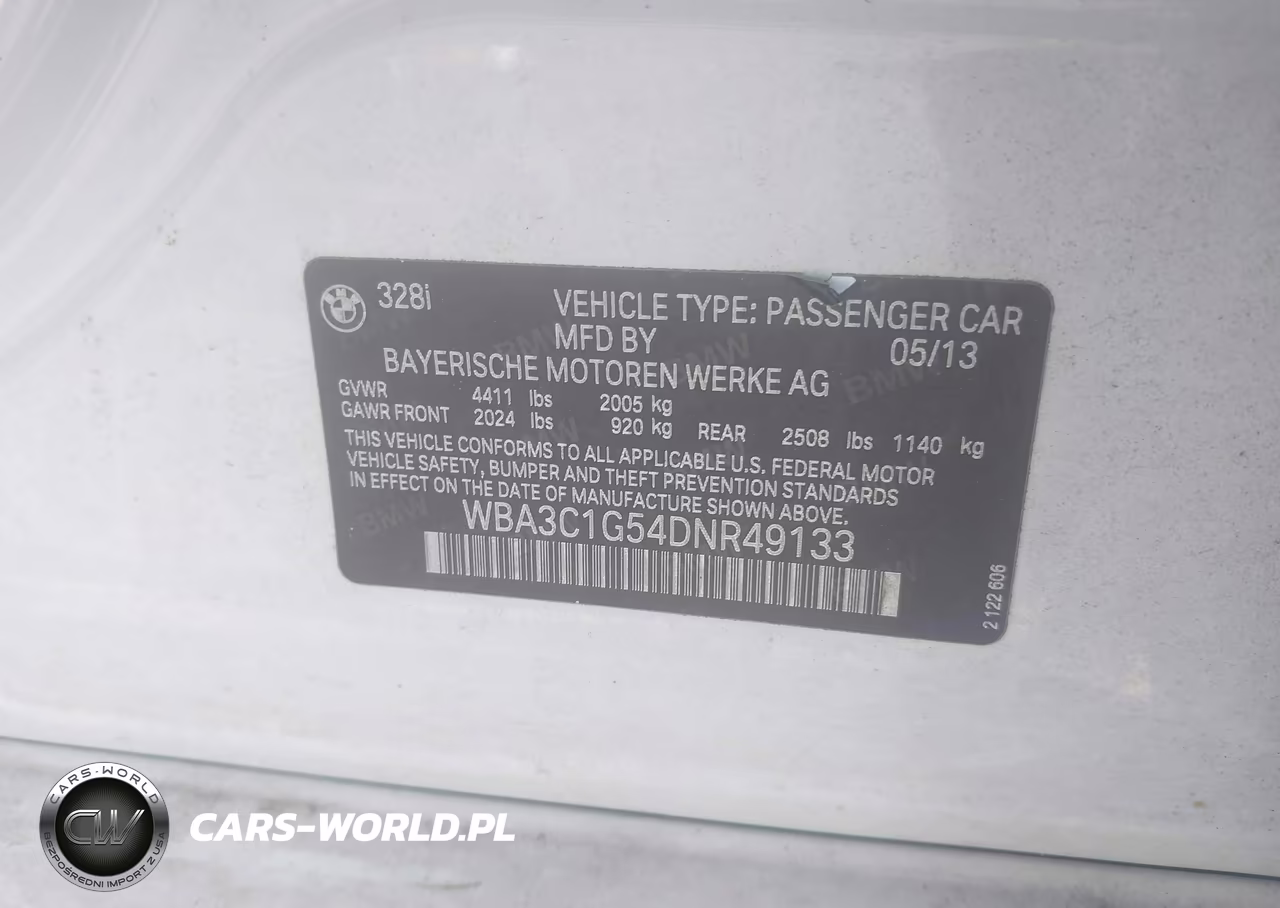 2013 BMW 328I VIN:WBA3C1G54DNR49133 - 9