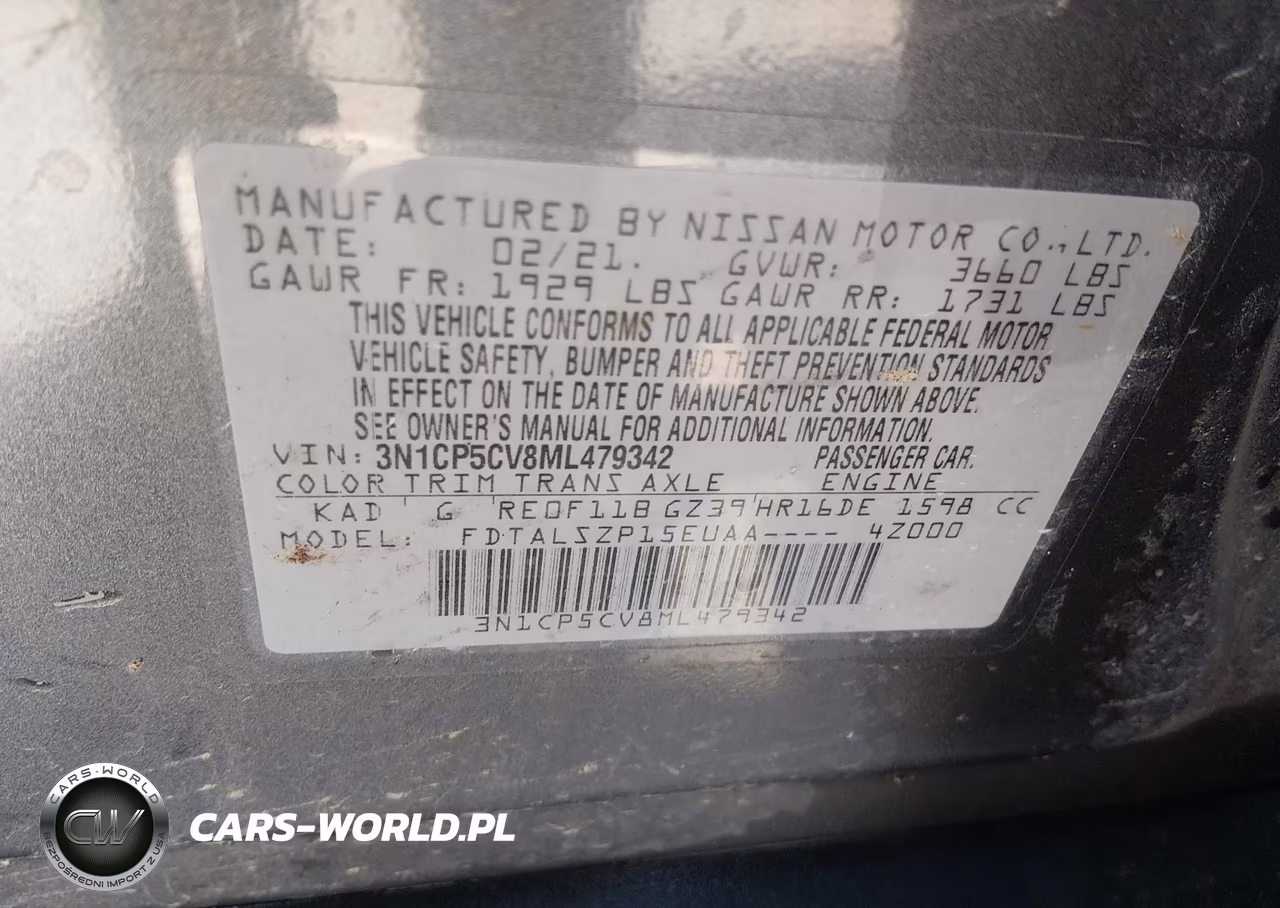 2021 Nissan Kicks Sv Xtronic Cvt VIN:3N1CP5CV8ML479342 - 9