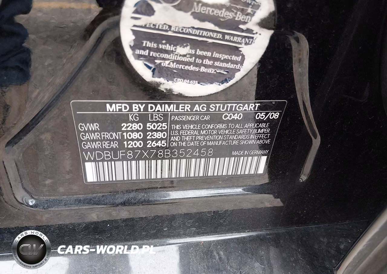 2008 Mercedes-Benz E 350 4Matic VIN:WDBUF87X78B352458 - 9