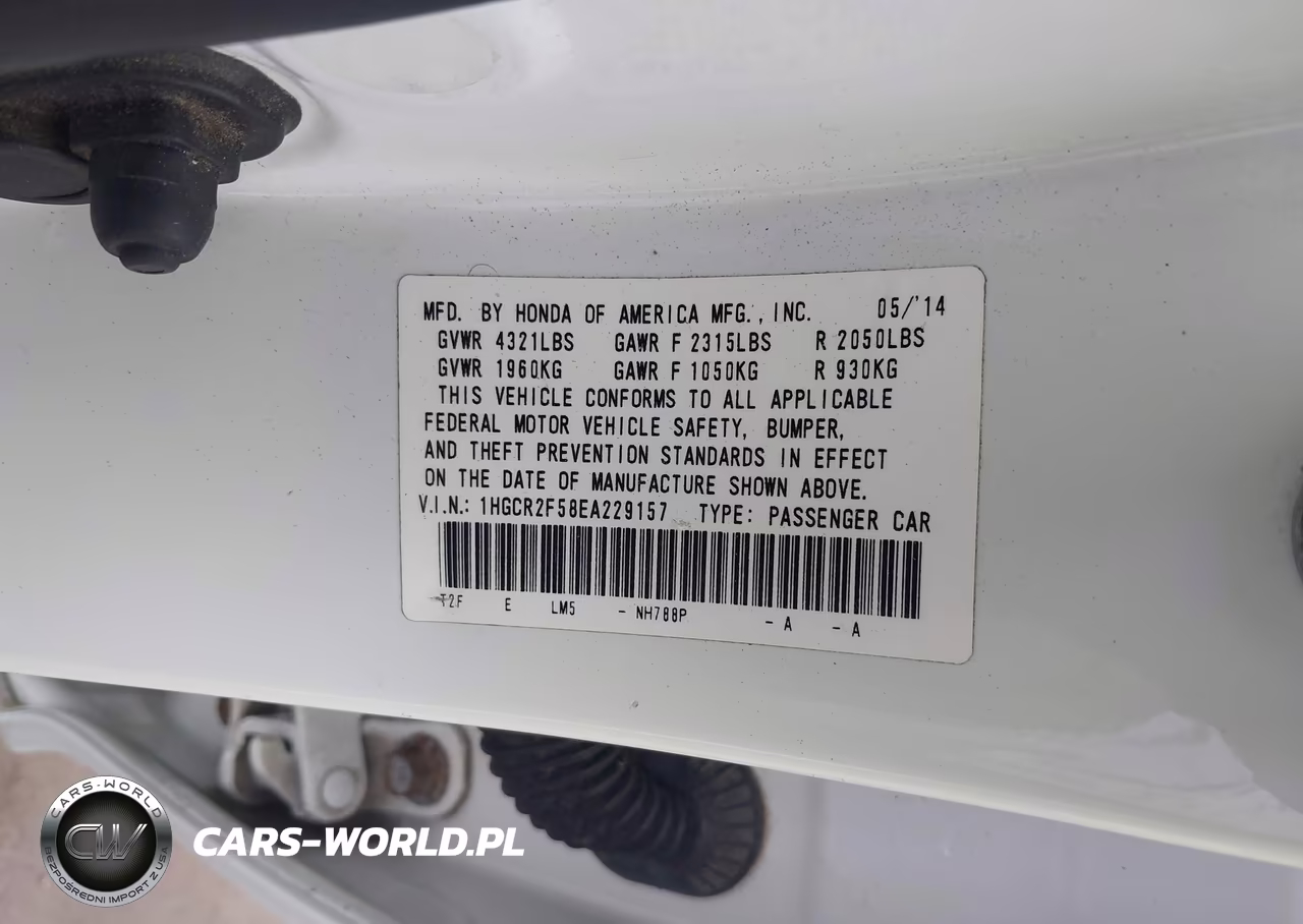 2014 Honda Accord Sport VIN:1HGCR2F58EA229157 - 9