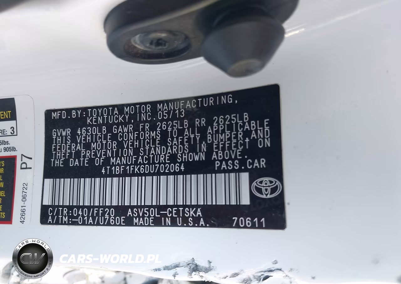 2013 Toyota Camry Se VIN:4T1BF1FK6DU702064 - 9