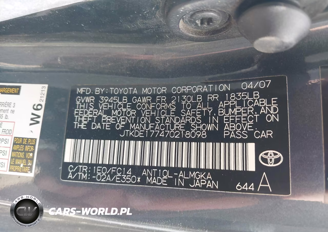 2007 Scion Tc VIN:JTKDE177470218098 - 9