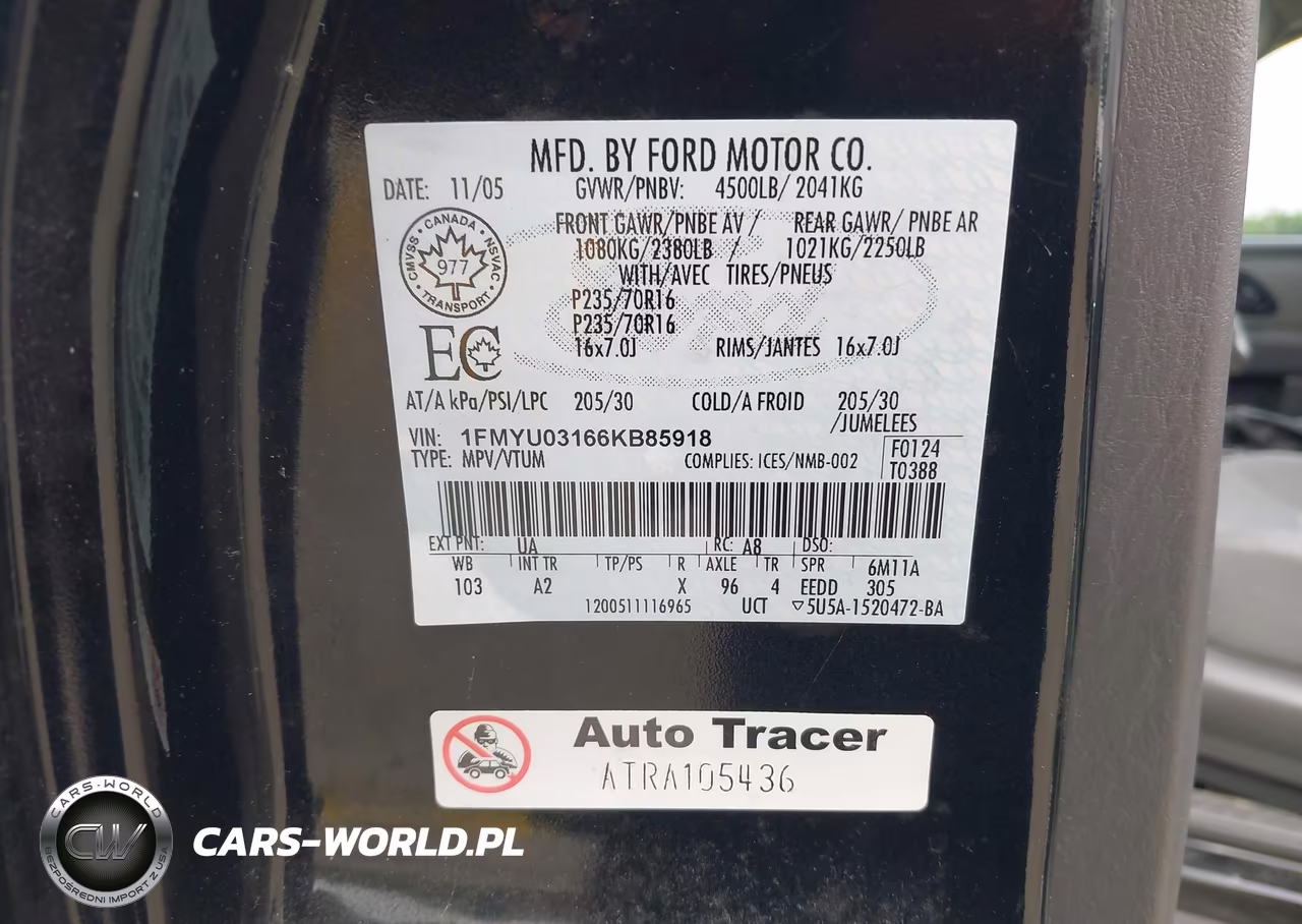 2006 Ford Escape Xlt-Xlt Sport VIN:1FMYU03166KB85918 - 9