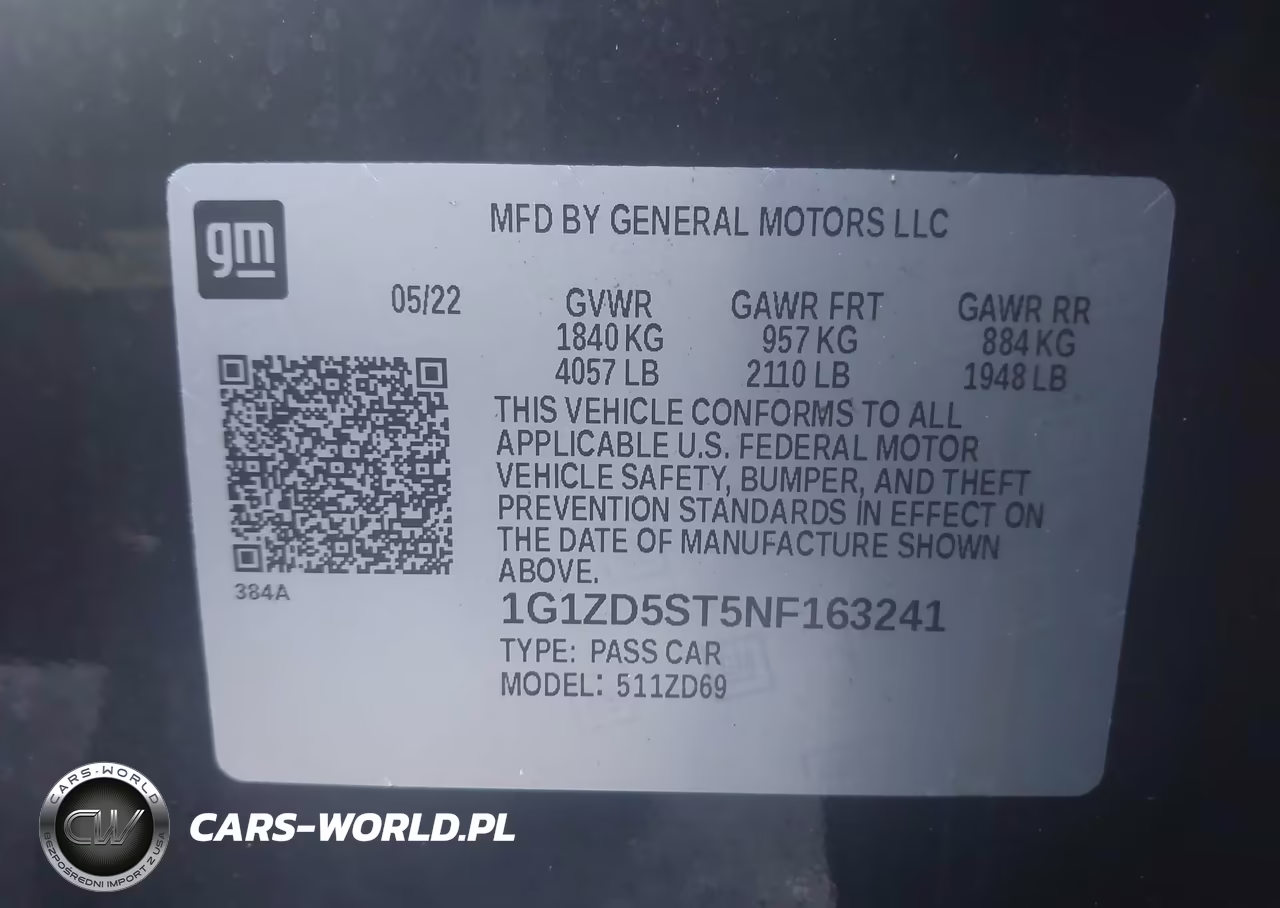 2022 Chevrolet Malibu Fwd Lt VIN:1G1ZD5ST5NF163241 - 9