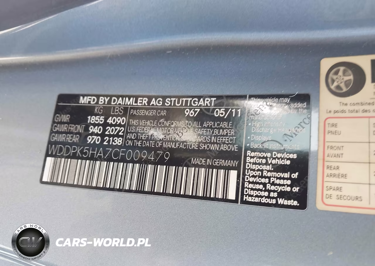 2012 Mercedes-Benz Slk 350 VIN:WDDPK5HA7CF009479 - 9