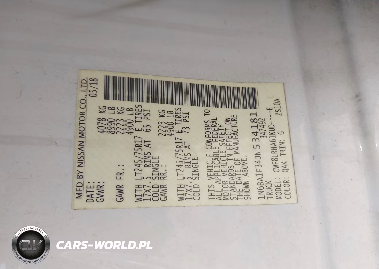 2018 Nissan Titan Xd S Diesel VIN:1N6BA1F34JN534181 - 9