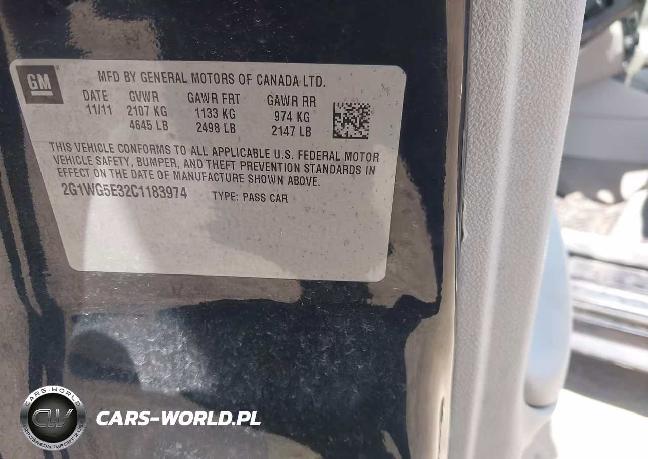 2012 Chevrolet Impala Lt VIN:2G1WG5E32C1183974 - 9