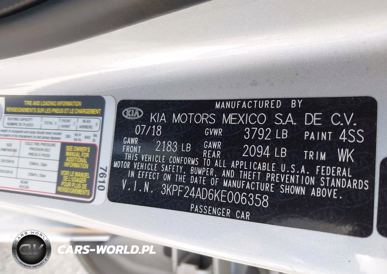 2019 Kia Forte Lxs VIN:3KPF24AD6KE006358 - 9