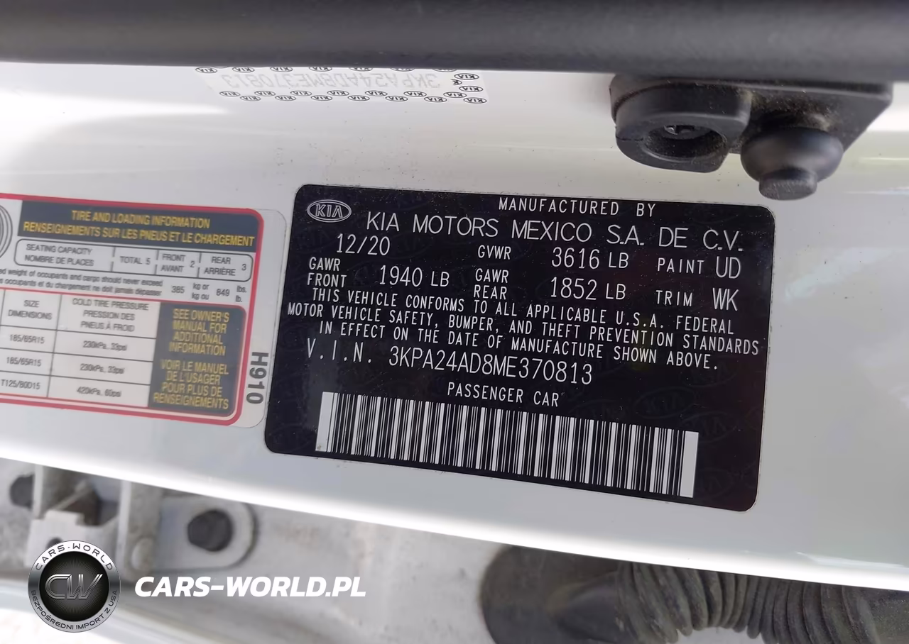 2021 Kia Rio S VIN:3KPA24AD8ME370813 - 9