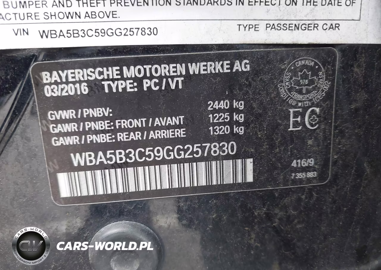 2016 BMW 535I xDrive VIN:WBA5B3C59GG257830 - 9