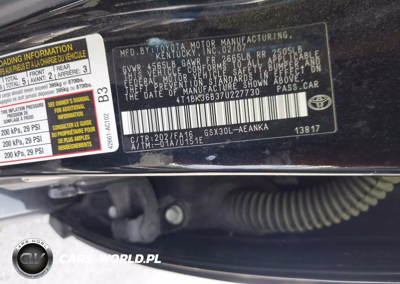 2007 Toyota Avalon Xl VIN:4T1BK36B37U227730 - 9