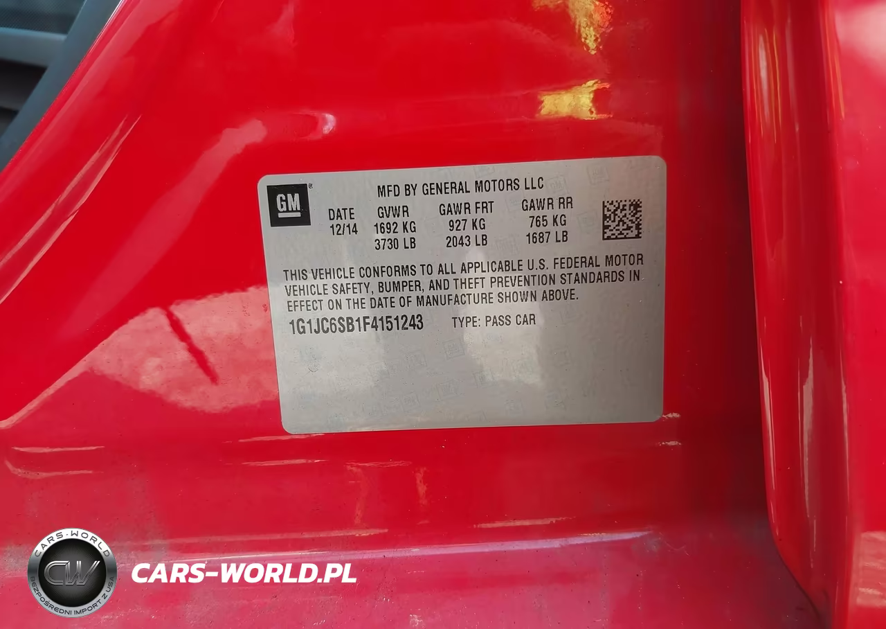 2015 Chevrolet Sonic Lt Auto VIN:1G1JC6SB1F4151243 - 9