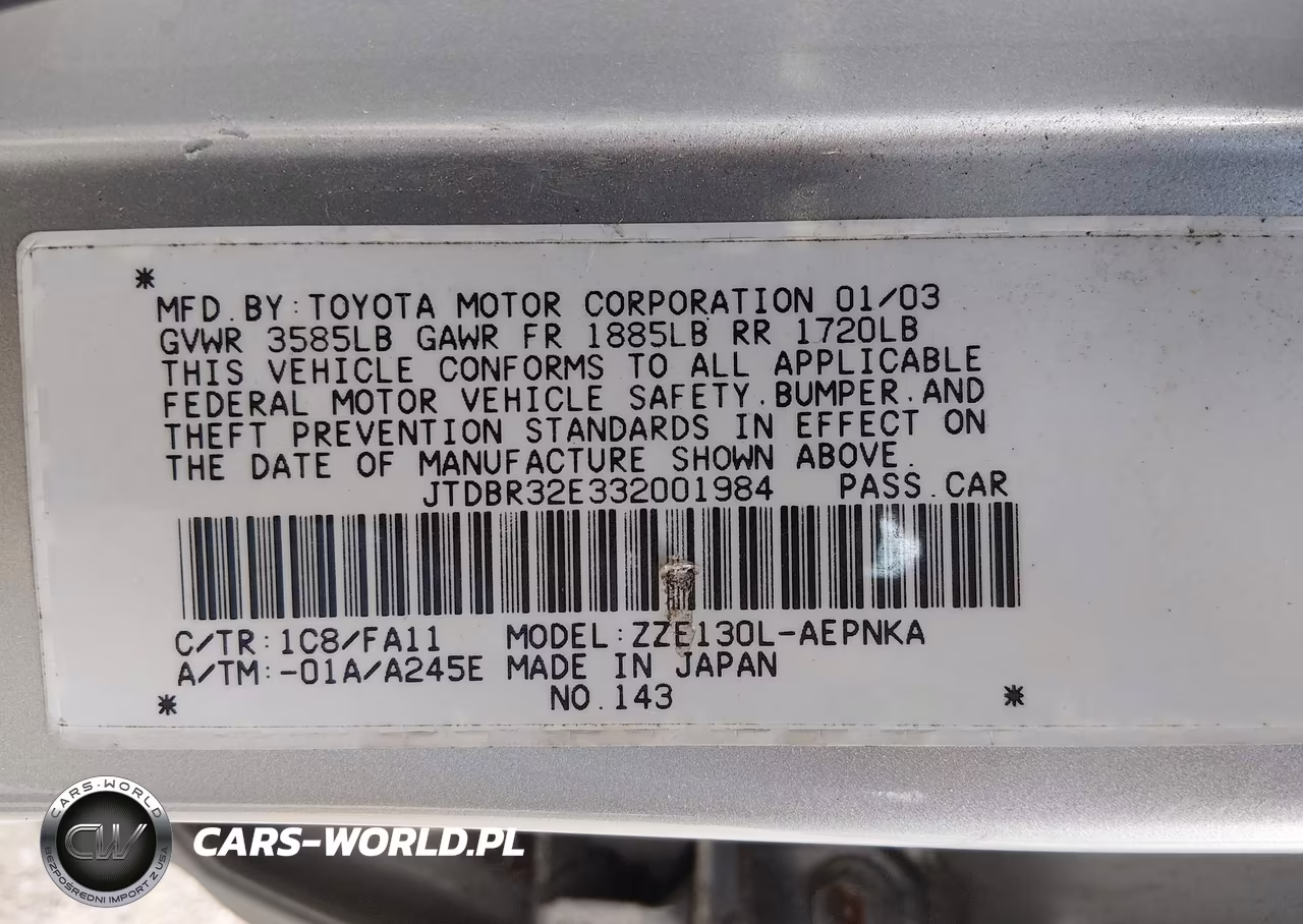 2003 Toyota Corolla Le VIN:JTDBR32E332001984 - 9