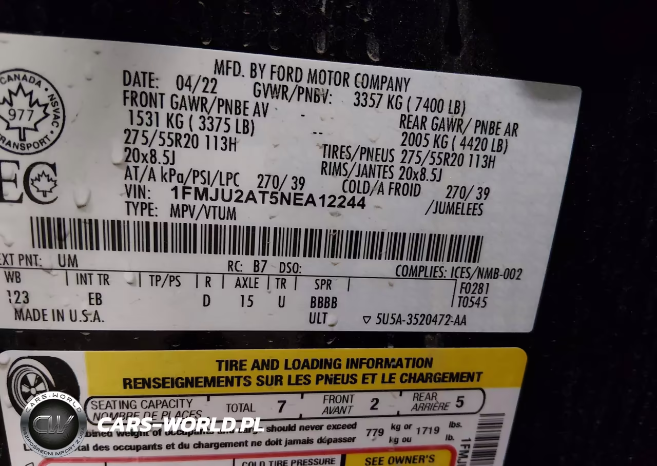 2022 Ford Expedition Limited VIN:1FMJU2AT5NEA12244 - 9
