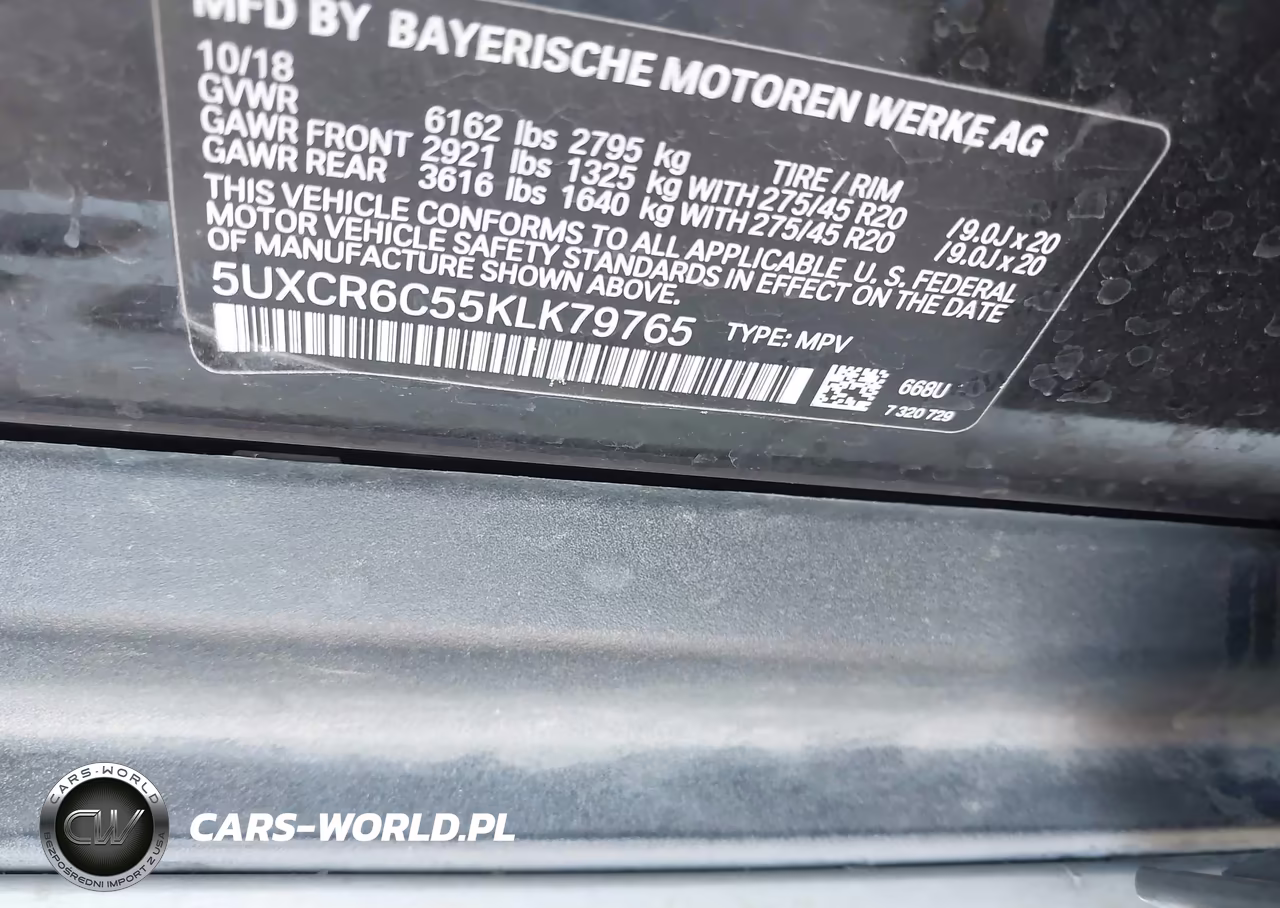 2019 BMW X5 xDrive40I VIN:5UXCR6C55KLK79765 - 9