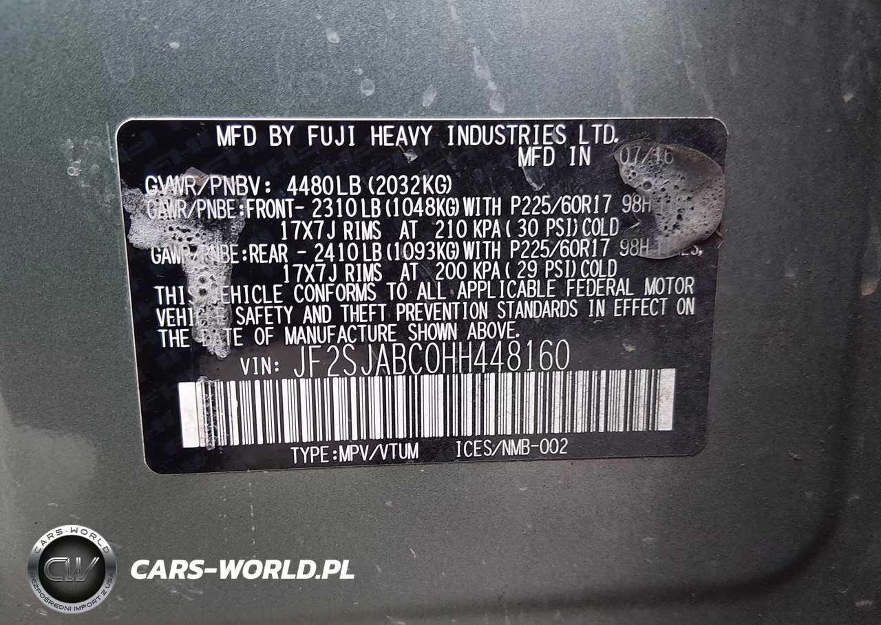 2017 Subaru Forester 2.5I VIN:JF2SJABC0HH448160 - 9