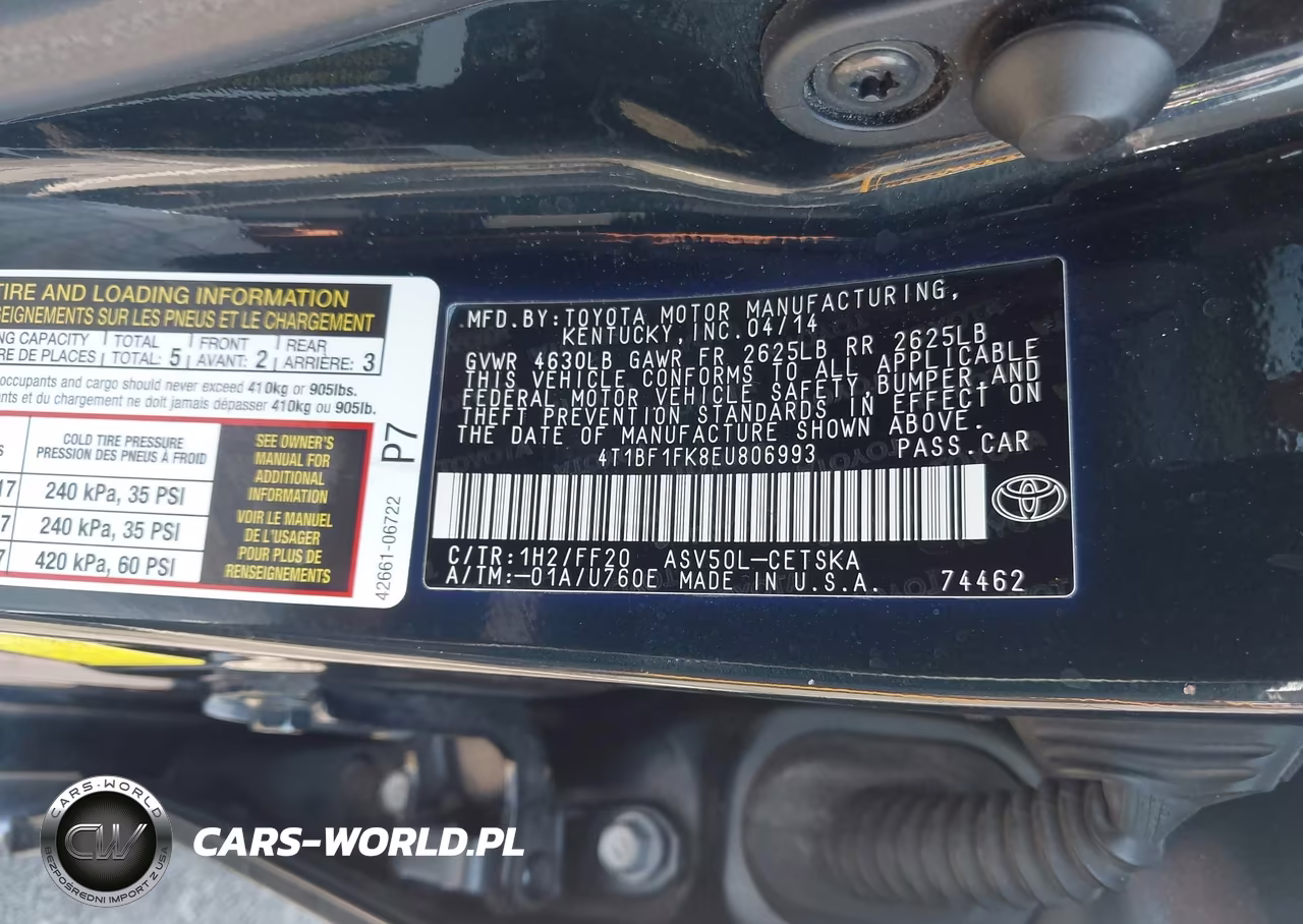 2014 Toyota Camry Se VIN:4T1BF1FK8EU806993 - 8