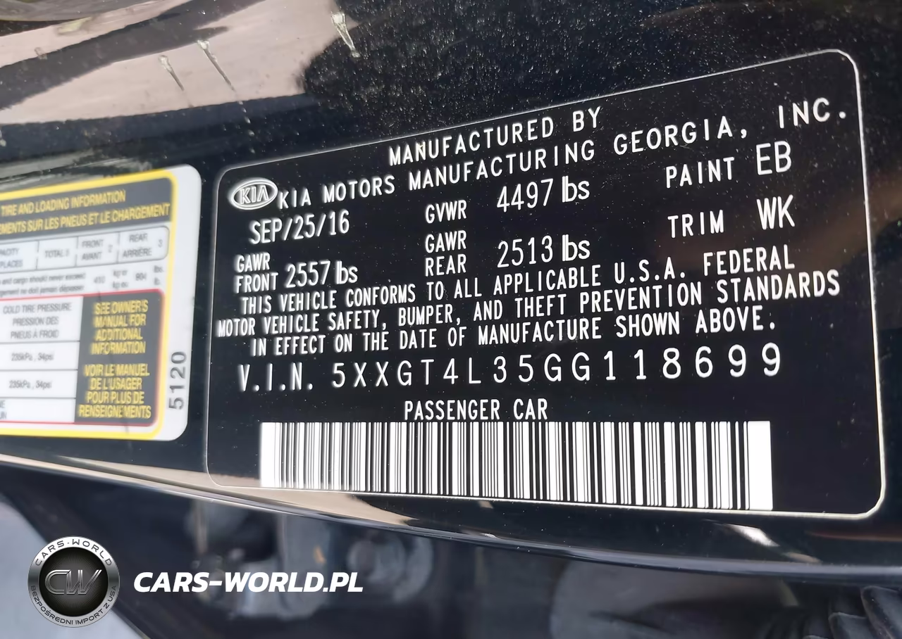 2016 Kia Optima Lx VIN:5XXGT4L35GG118699 - 9
